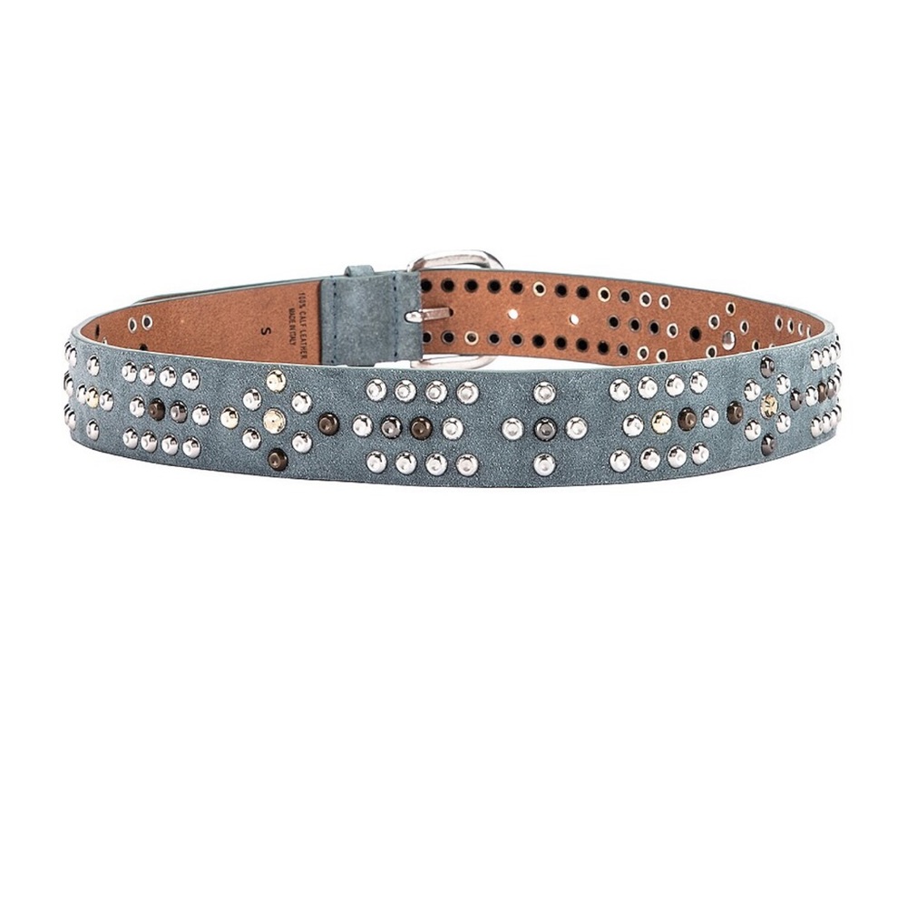 ISABEL MARANT devis studded “greyish blue” suede belt - size large